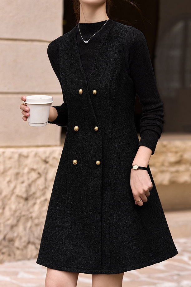 Elegant Retro Base Layer Top and Slip Dress Set