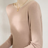 Casual Comfortable Off-the-Shoulder Fine Ribbed Knitted Top