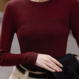 Casual Comfortable Off-the-Shoulder Fine Ribbed Knitted Top