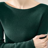Casual Comfortable Off-the-Shoulder Fine Ribbed Knitted Top