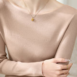 Casual Comfortable Off-the-Shoulder Fine Ribbed Knitted Top