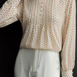Casual Elegant Stand Collar Polka Dot Floral Chiffon Blouse