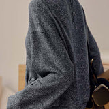 Casual Twist-Knot Design Marled Knit Sweatshirt