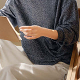 Casual Twist-Knot Design Marled Knit Sweatshirt