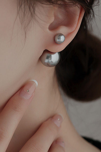 Elegant Double-Sided Pearl Earrings (Large & Small)