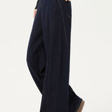 Casual High-Waisted Straight-Leg Jeans with Drape