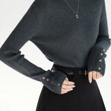 Casual Elegant Half-High Neck Ribbed Knit Base Layer Top