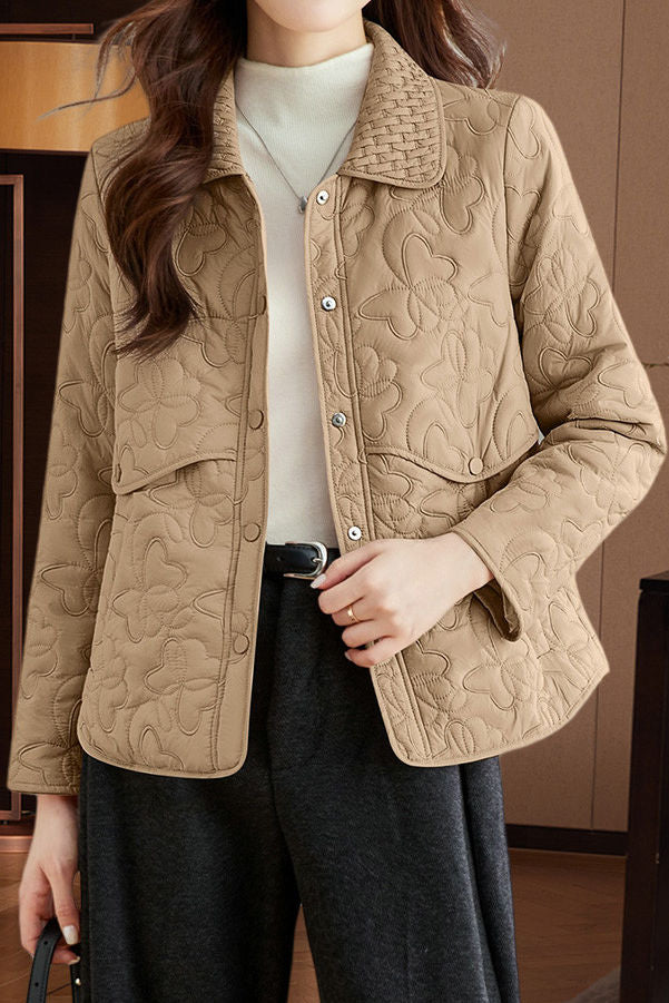 Casual Versatile Lapel Quilted Cotton Coat