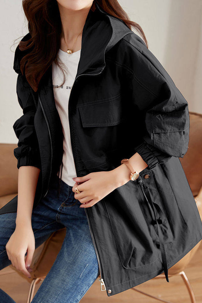 Casual Mid-Length Trench Coat