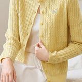 Casual Retro Cable-Knit Cardigan