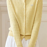 Casual Retro Cable-Knit Cardigan