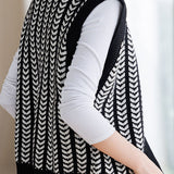 Casual Patchwork V-Neck Knitted Vest