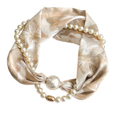 Elegant Pearl Magnetic Buckle Scarf