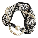 Elegant Pearl Magnetic Buckle Scarf