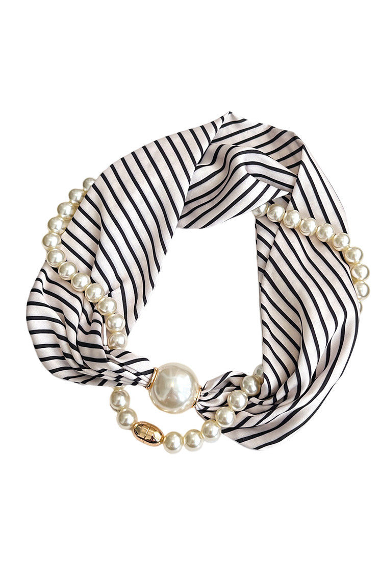 Elegant Pearl Magnetic Buckle Scarf