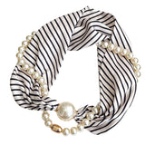 Elegant Pearl Magnetic Buckle Scarf