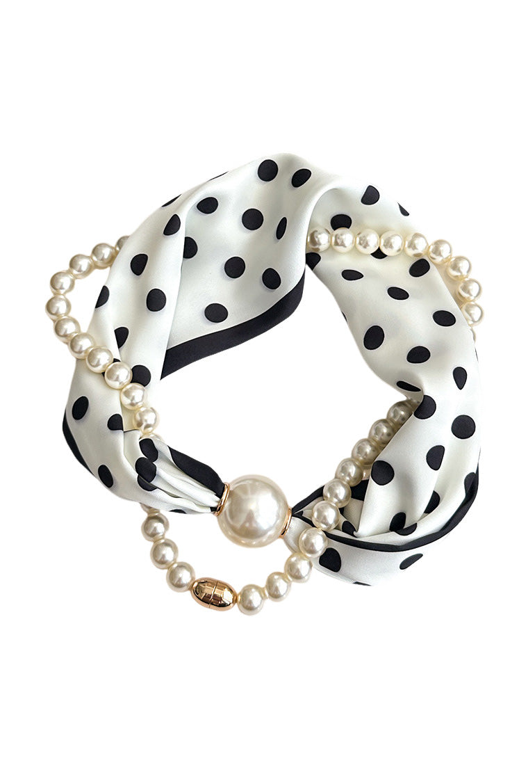 Elegant Pearl Magnetic Buckle Scarf