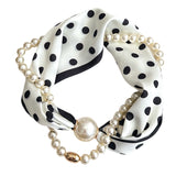 Elegant Pearl Magnetic Buckle Scarf