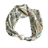 Elegant Pearl Magnetic Buckle Scarf