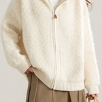 Casual Versatile Fleece Hooded Cardigan - liwisi