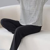 Casual Loungewear Color-Block Striped Pajama Set - liwisi