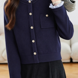 Casual Striped Fake Two-Piece Knitted Cardigan