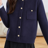 Casual Striped Fake Two-Piece Knitted Cardigan