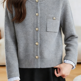 Casual Striped Fake Two-Piece Knitted Cardigan