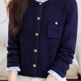 Casual Striped Fake Two-Piece Knitted Cardigan