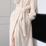 Casual Loungewear Coral Fleece Solid-Color Long Robe