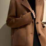 Casual Solid-Color Wool Blend Blazer