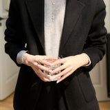 Casual Solid-Color Wool Blend Blazer