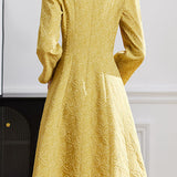 Elegant Floral Textured V-Neck Dress