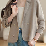 Casual Versatile Blazer-Style Knitted Cardigan - liwisi