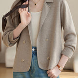 Casual Versatile Blazer-Style Knitted Cardigan - liwisi