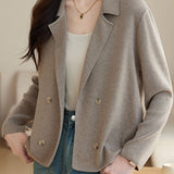 Casual Versatile Blazer-Style Knitted Cardigan - liwisi