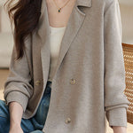 Casual Versatile Blazer-Style Knitted Cardigan - liwisi