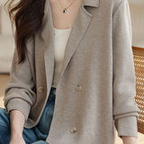 Casual Versatile Blazer-Style Knitted Cardigan - liwisi