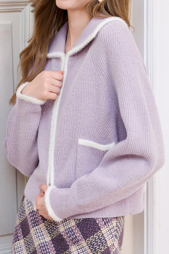 Casual Wide-Collar Knitted Cardigan - liwisi