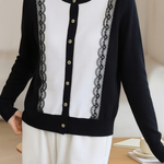 Casual Lace Knitted Cardigan - liwisi