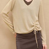 Casual Versatile Color-Block Fake Two-Piece Knitted Top - liwisi