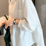 Casual Elegant Versatile 100% Cotton White Shirt - liwisi