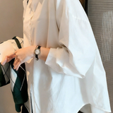 Casual Elegant Versatile 100% Cotton White Shirt - liwisi