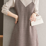 Casual Elegant Mock Neck Long-Sleeve Knitted Dress