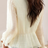 Elegant Temperament Double-Layer Patchwork Textured Blouse