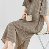 Casual Loose Striped 100% Cotton Dress