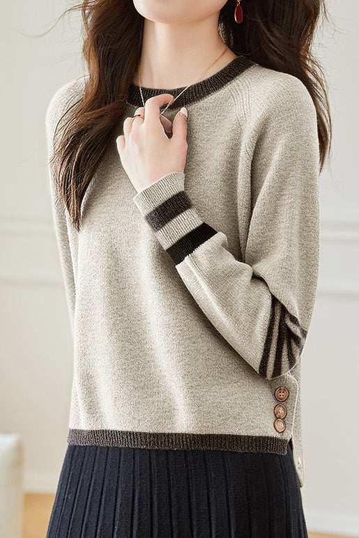 Casual Cropped Split-Hem Knitted Top