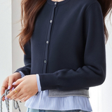 Casual Striped Patchwork Cardigan