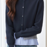 Casual Striped Patchwork Cardigan