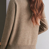 Casual Color-Block Geometric Knitted Top